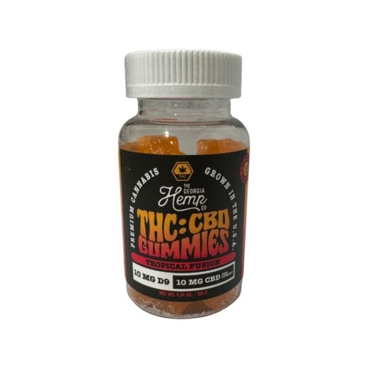 10mg Delta 9 + 10mg CBD 1:1 Gummies • Tropical Fusion
