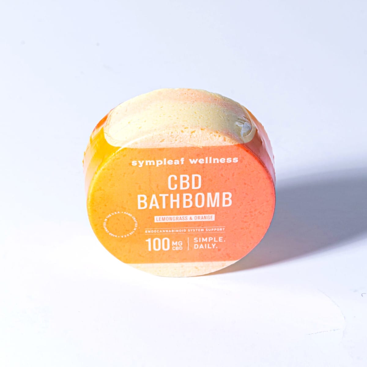 Sympleaf 100mg CBD Bath Bomb Puck - Lemongrass Orange - Image 2