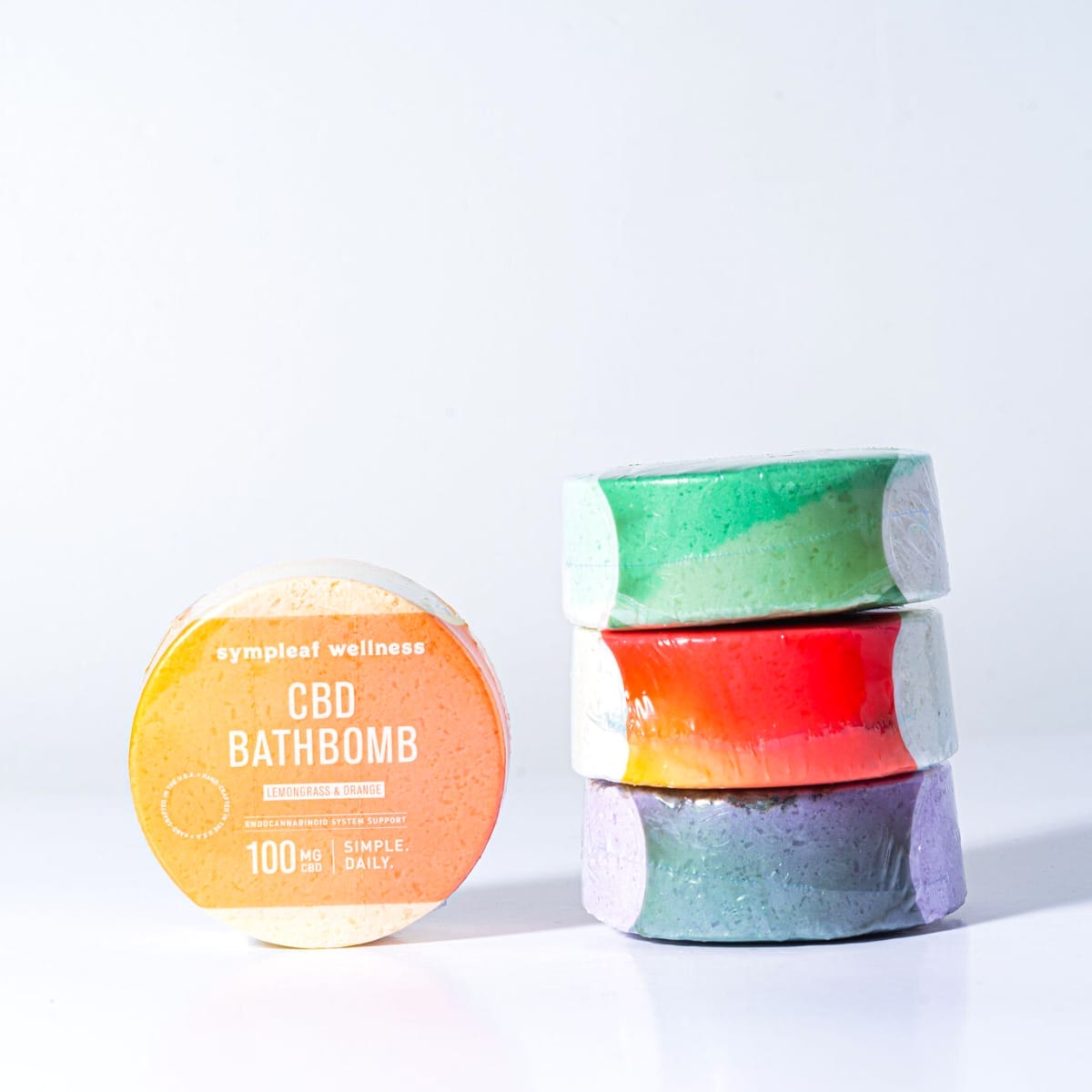 Sympleaf 100mg CBD Bath Bomb Puck - Lemongrass Orange - Image 4