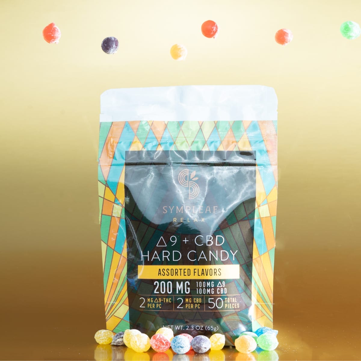 Sympleaf 2mg D9 + 2mg CBD Hard Candy (50pc) - The Georgia Hemp Company