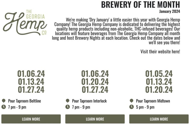 Elevate Your 'Dry January' with Georgia Hemp Company at Pour Taproom Brewery Nights!