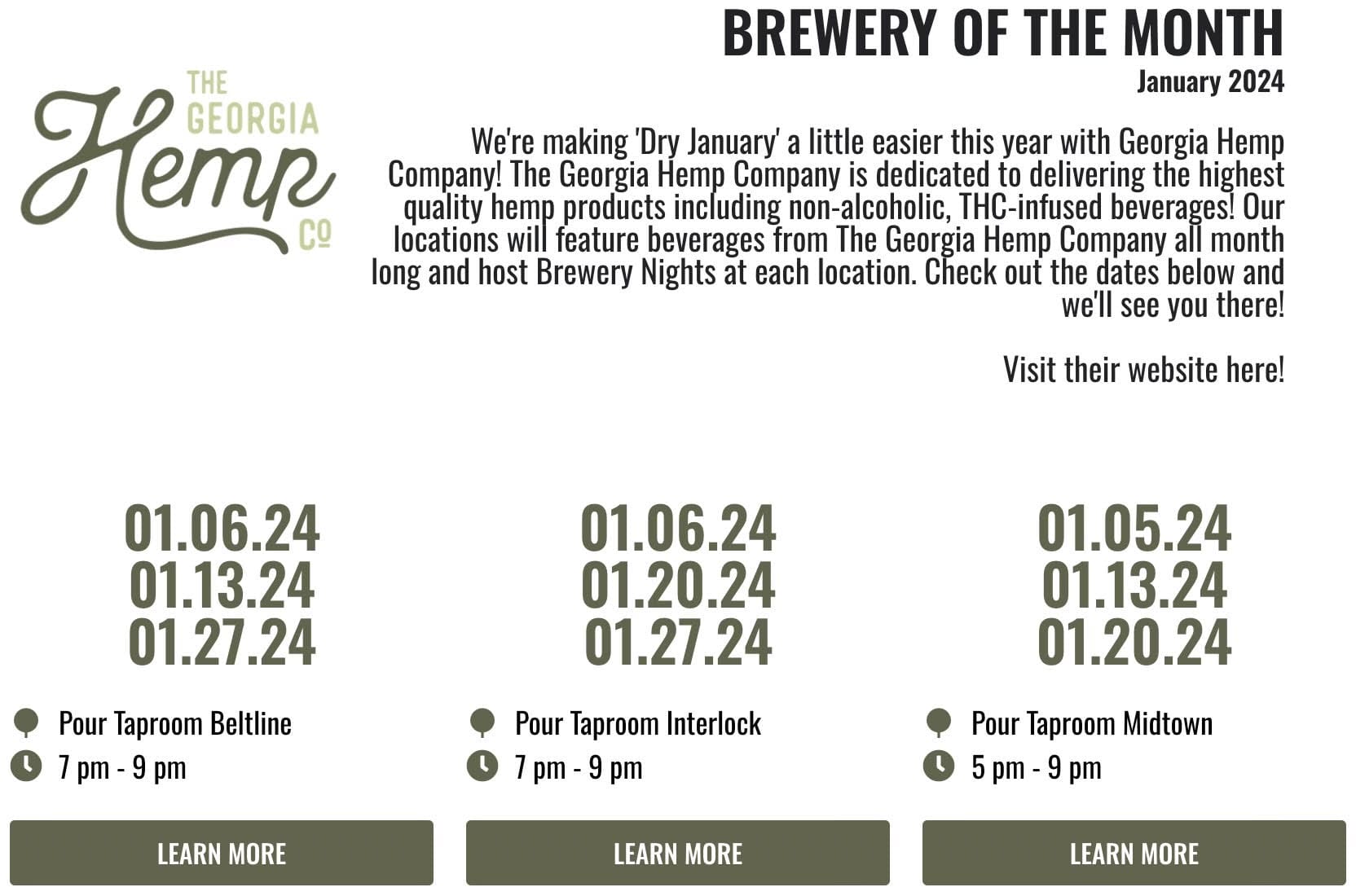 Elevate Your ‘Dry January’ with Georgia Hemp Company at Pour Taproom Brewery Nights!