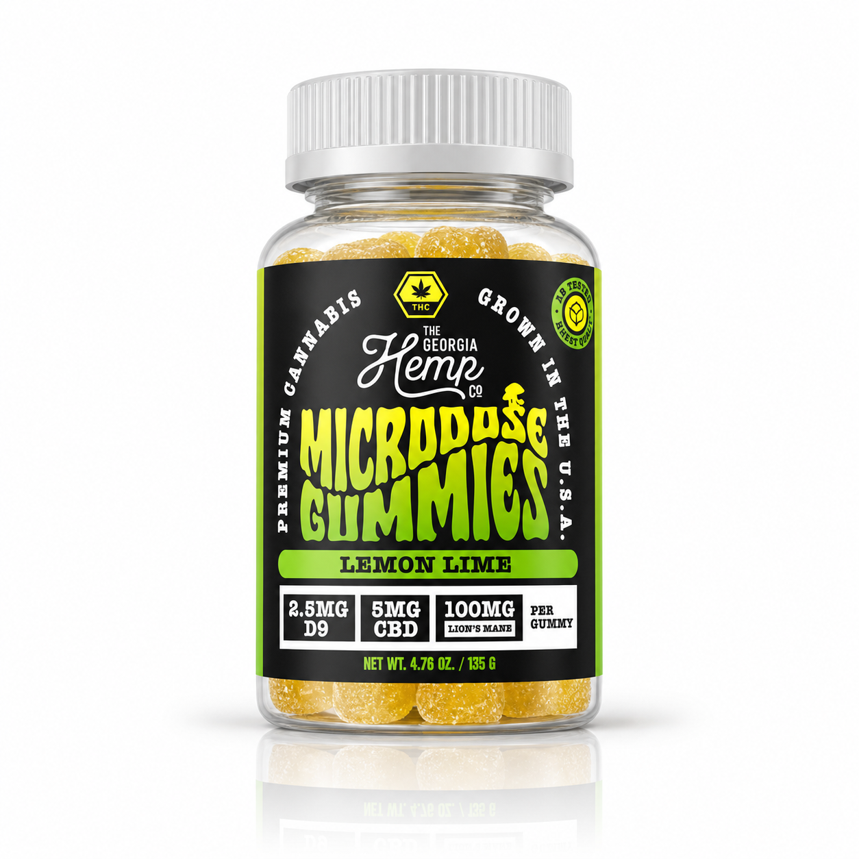 Microdose Gummies - Lemon Lime 100mg Lions Mane + 2.5mg THC + 5mg CBD 30ct
