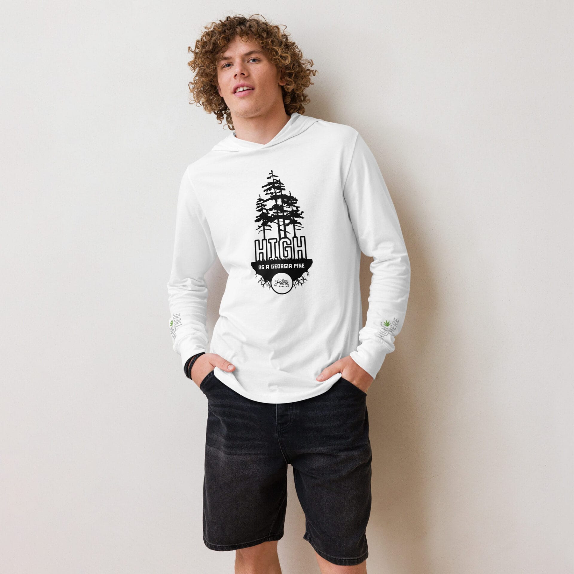 High as a Georgia Pine Hooded long-sleeve tee - Image 4