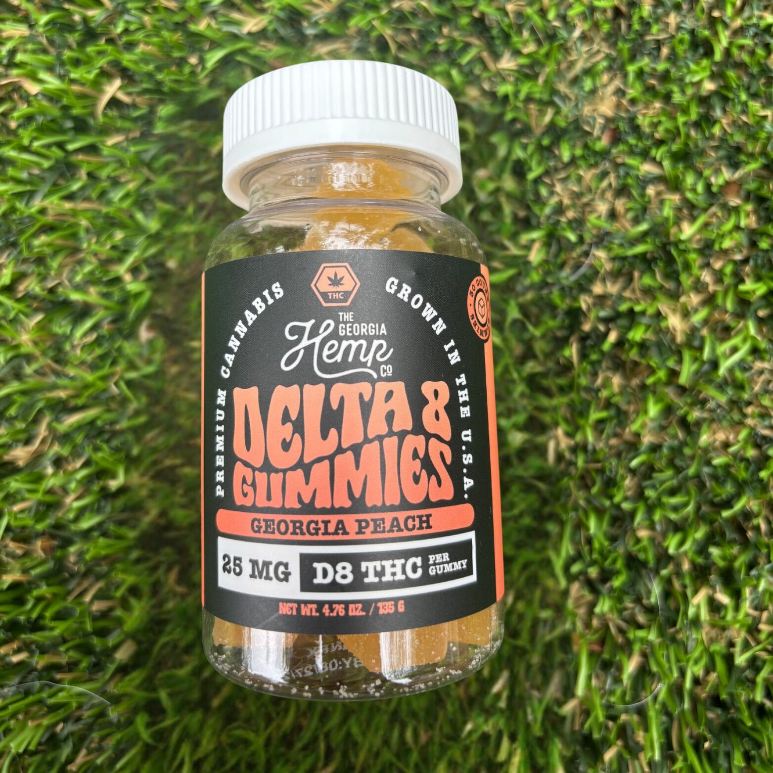 25mg Delta 8 Gummies - Peach - 30ct - Image 4