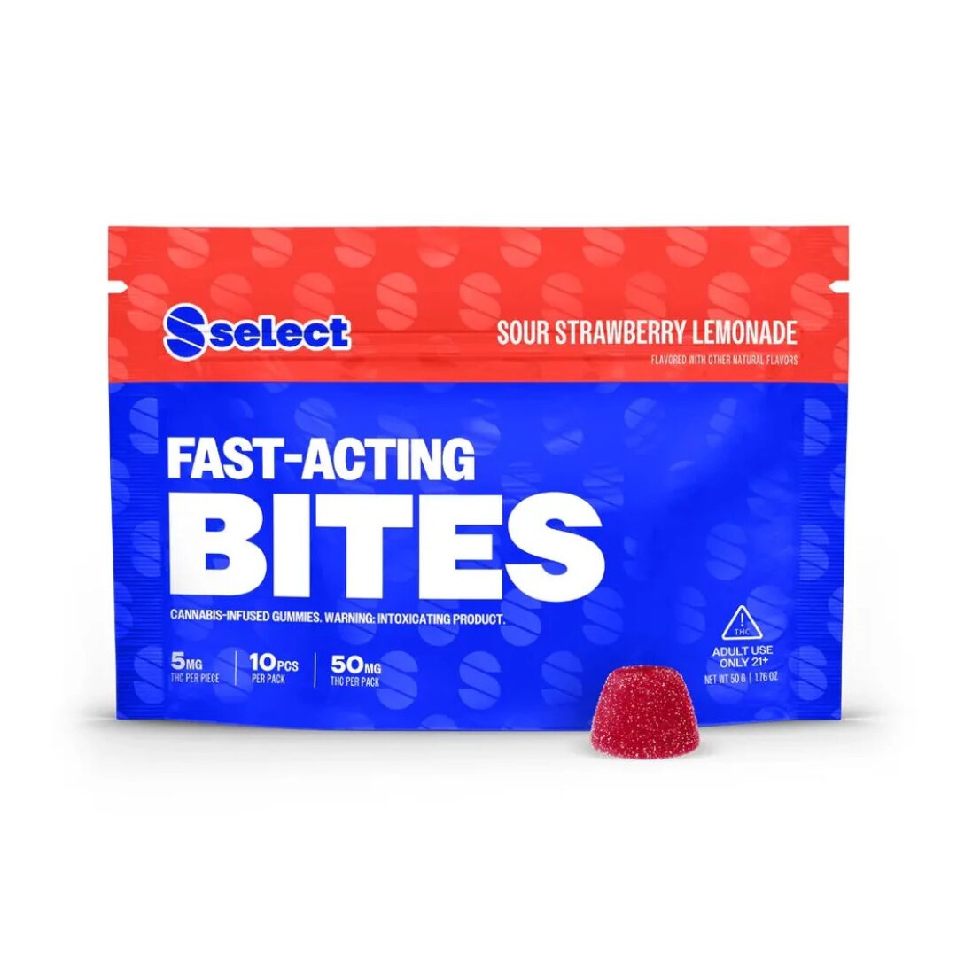 5mg THC Select BITES Fast Acting Sour Strawberry Lemonade 10ct Gummies