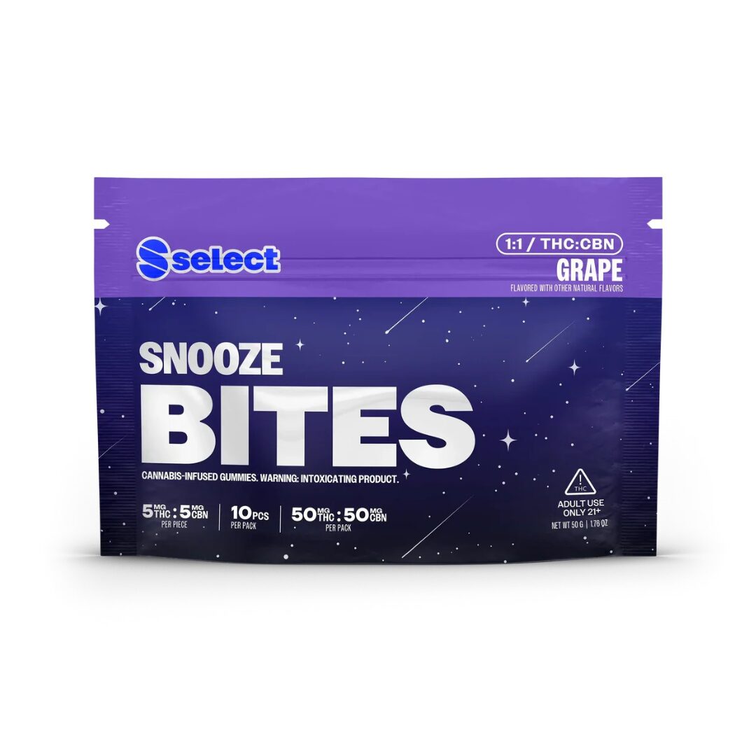 5mg THC + 5mg CBN Select BITES Snooze Blackberry 10ct Gummies