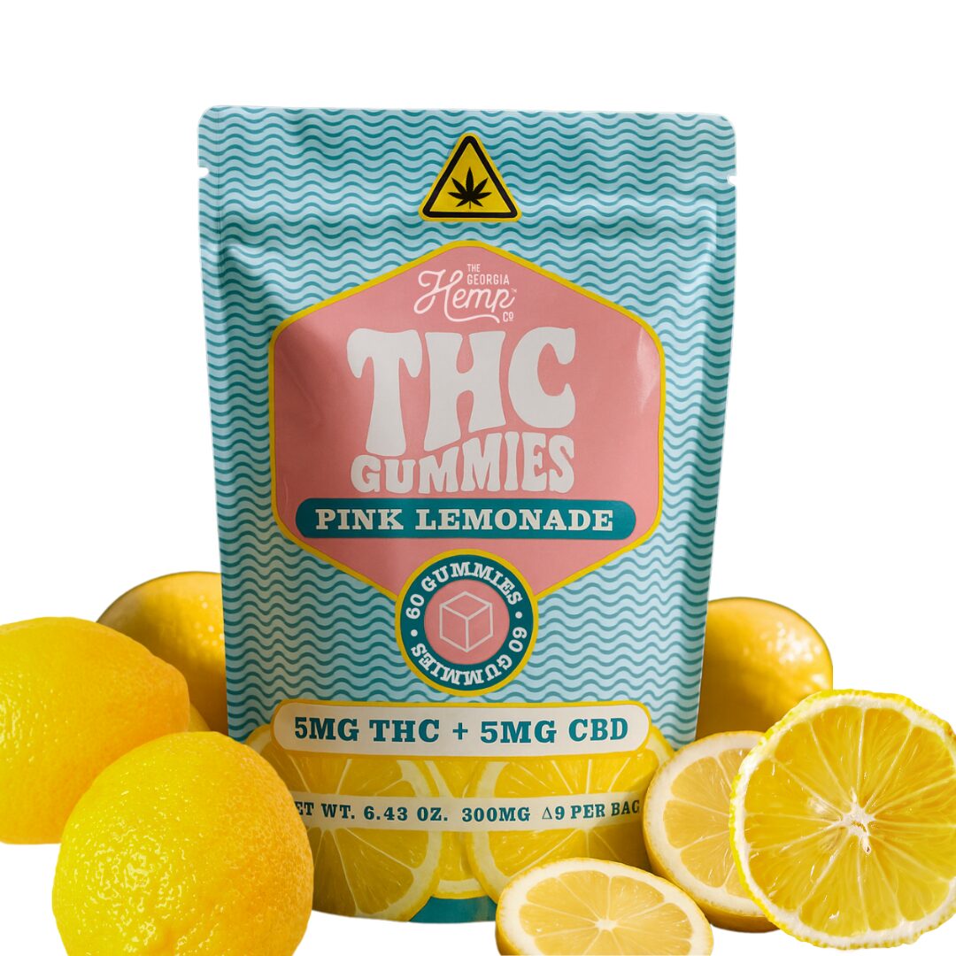 THC Gummies • 5mg THC+10mg CBD • Pink Lemonade • 60ct