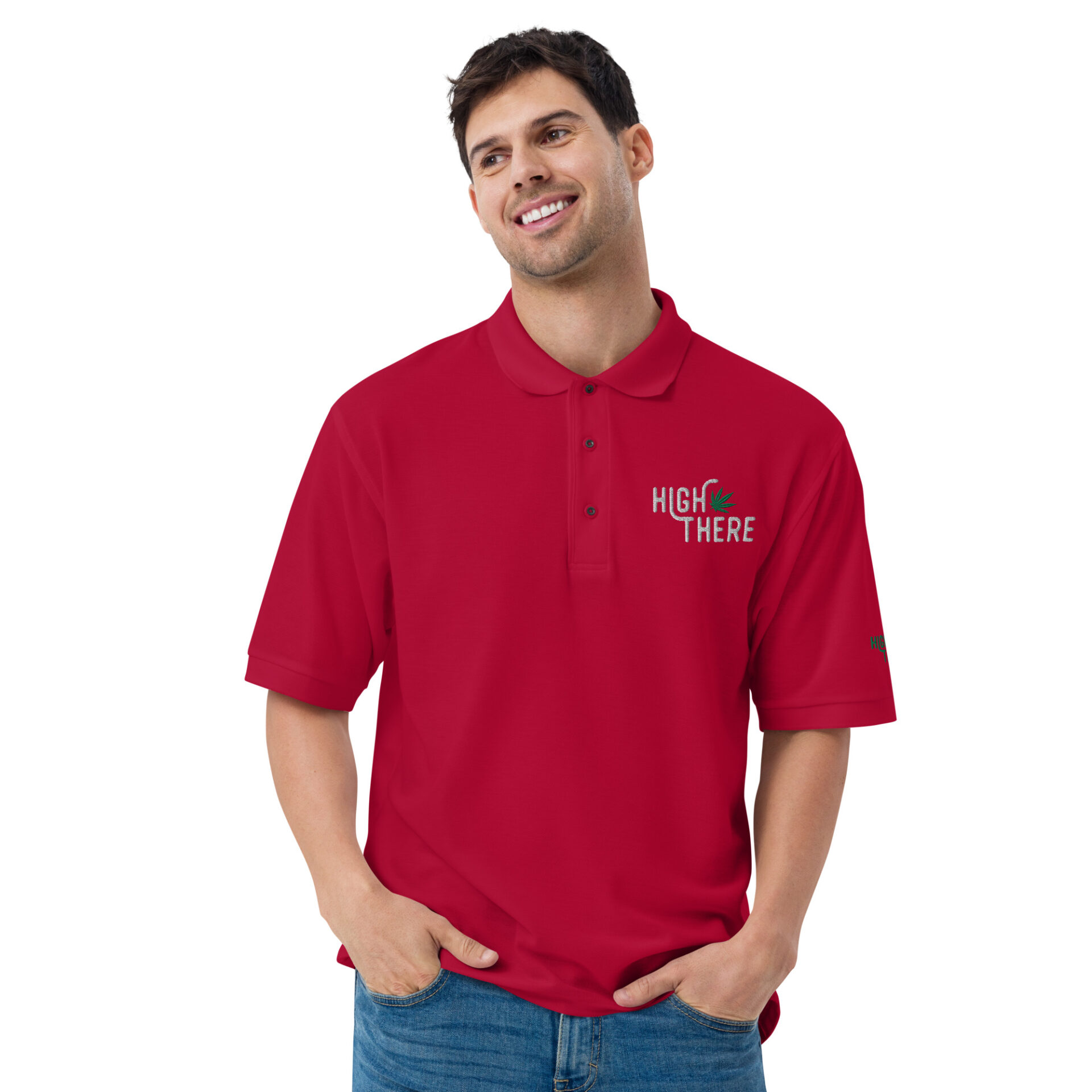 High There Men's Premium Polo
