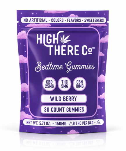 High There Co™ Bedtime Gummies • 25mg CBD + 5mg THC + 10mg CBN • Wild Berry • 30ct