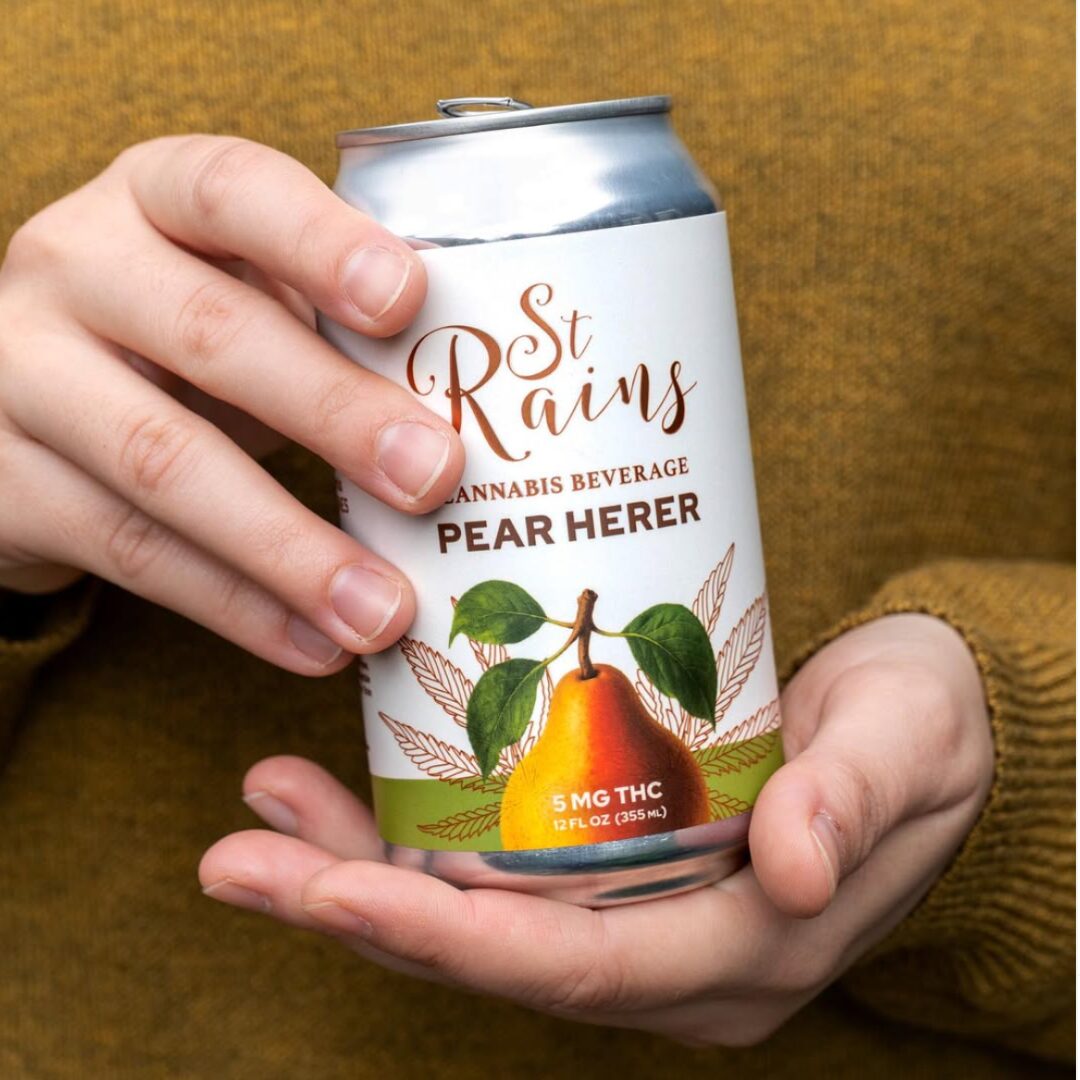 St. Rains Cannabis Beverage – Pear Herer (5mg THC | 12oz)
