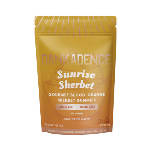 Dankadence 10mg THC Sativa Sunrise Sherbet Gourmet Gummies