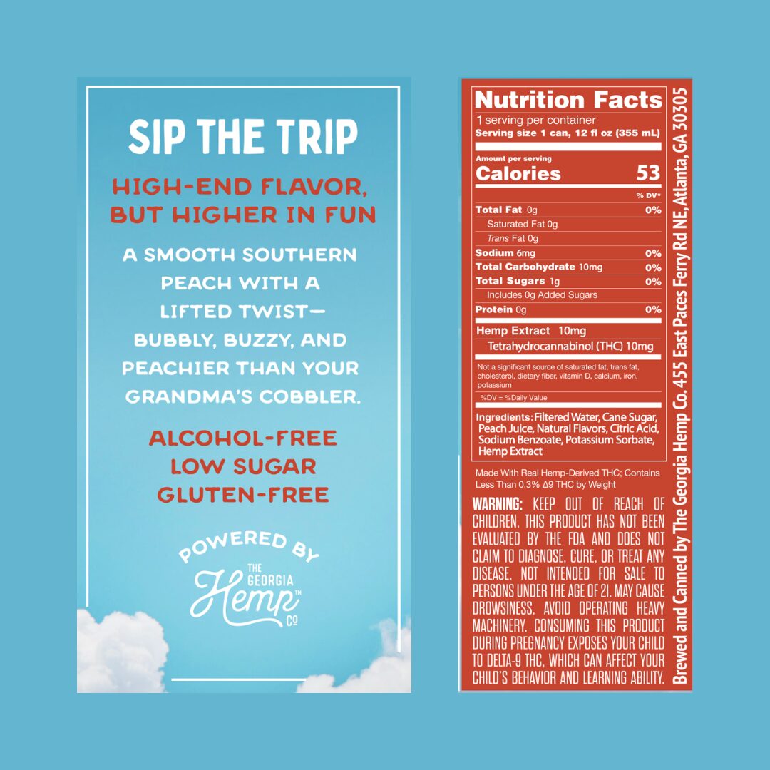 Flying Peach High Seltzer • 10MG THC • 4-Pack - Image 2