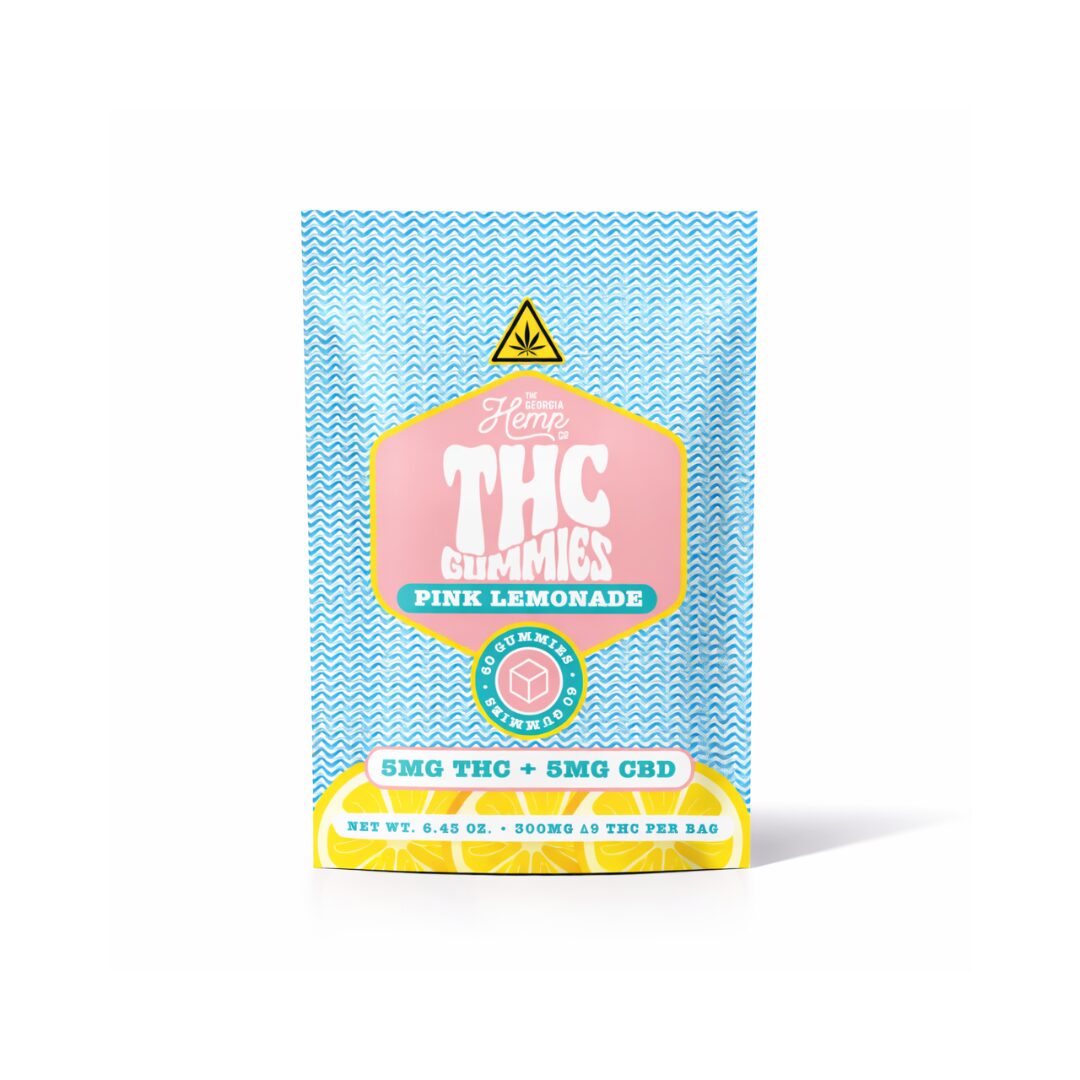 THC Gummies • 5mg THC+10mg CBD • Pink Lemonade • 60ct