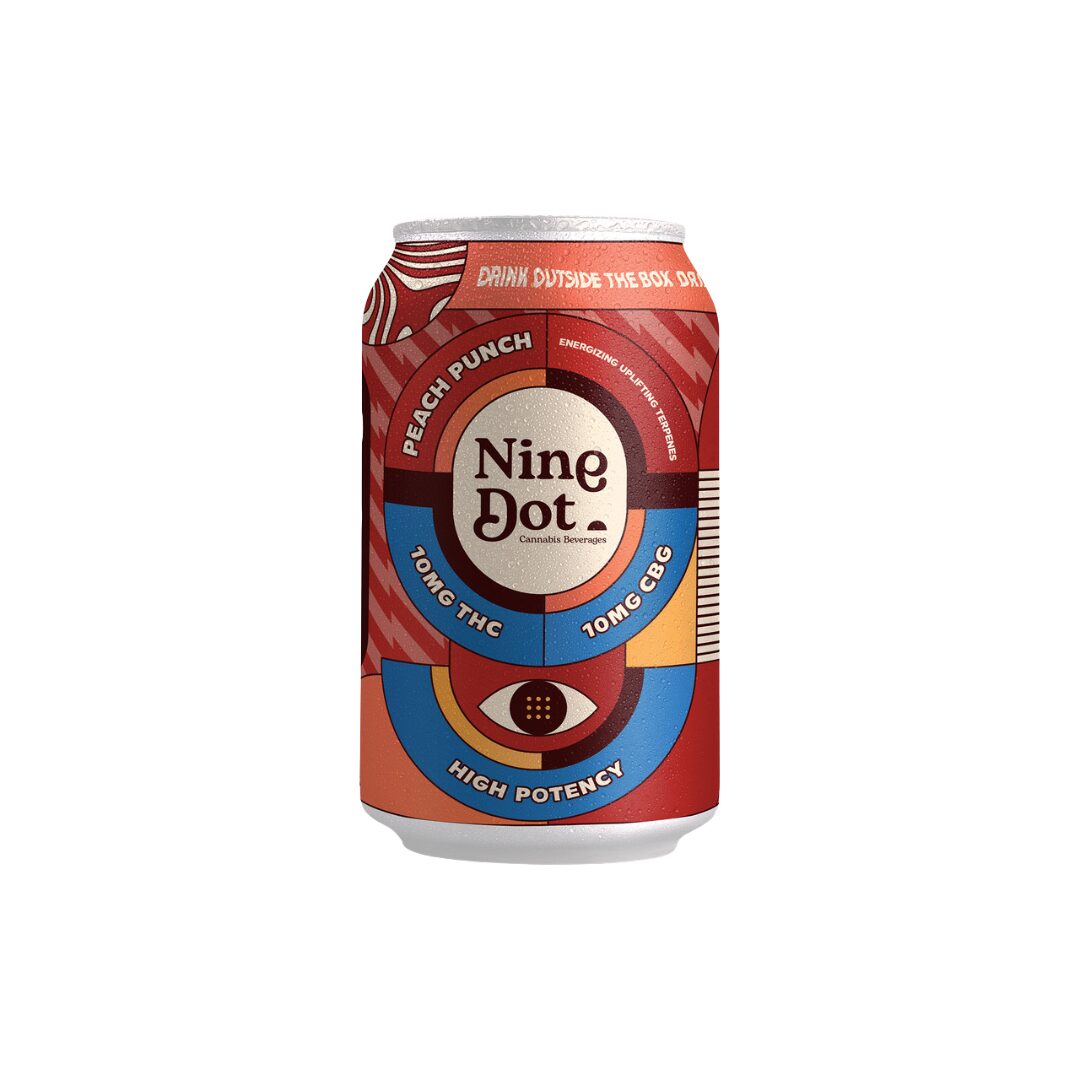 Nine Dot • Peach Punch • 10mg THC + 10mg CBG • 4-Pack